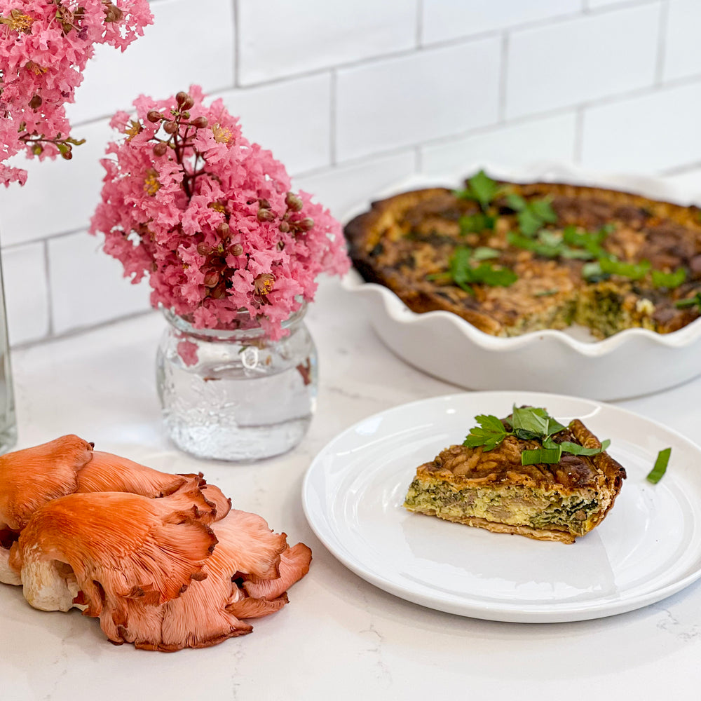 Mushroom and Spinach Quiche - Hodgins Harvest