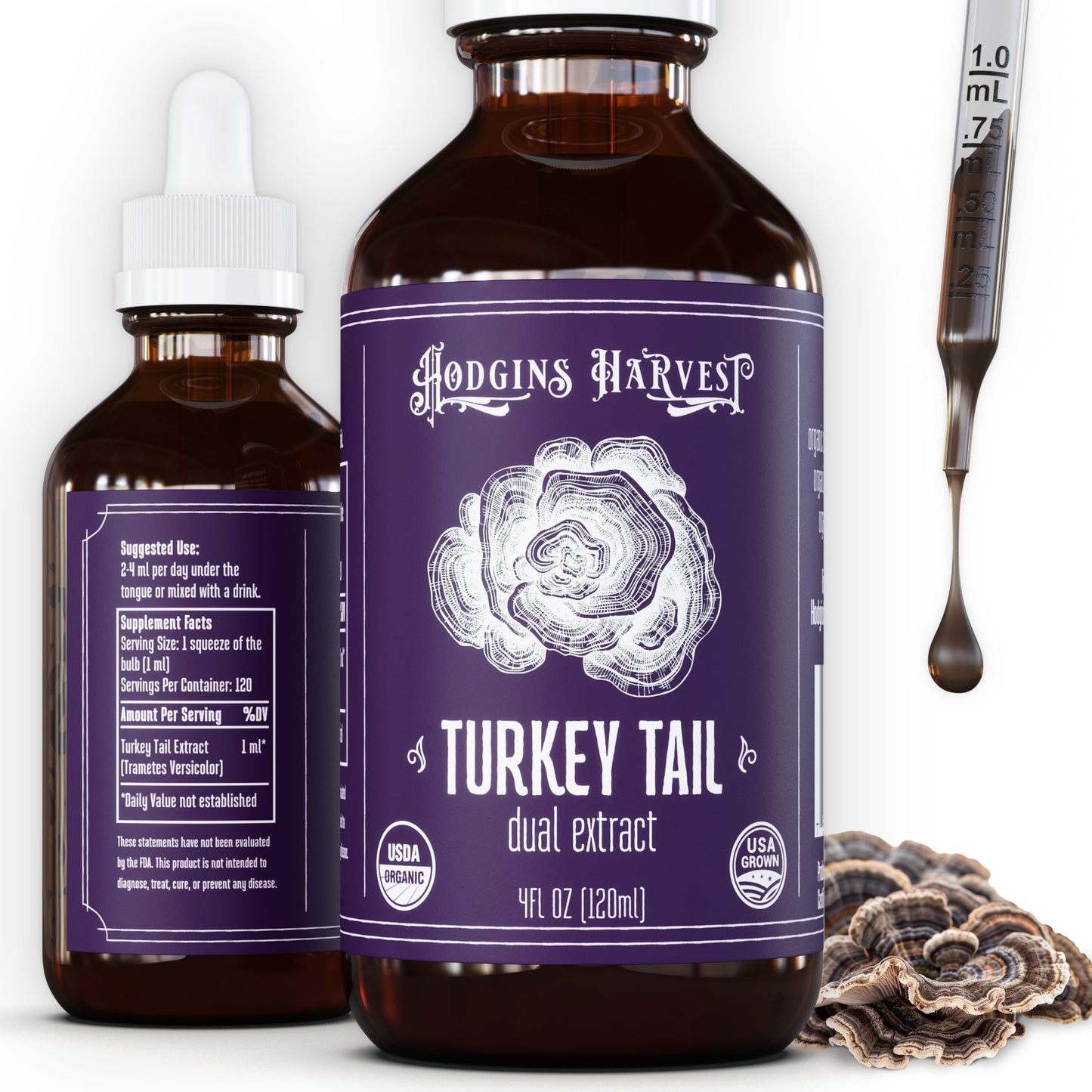 Organic Turkey Tail Dual Extract Tincture