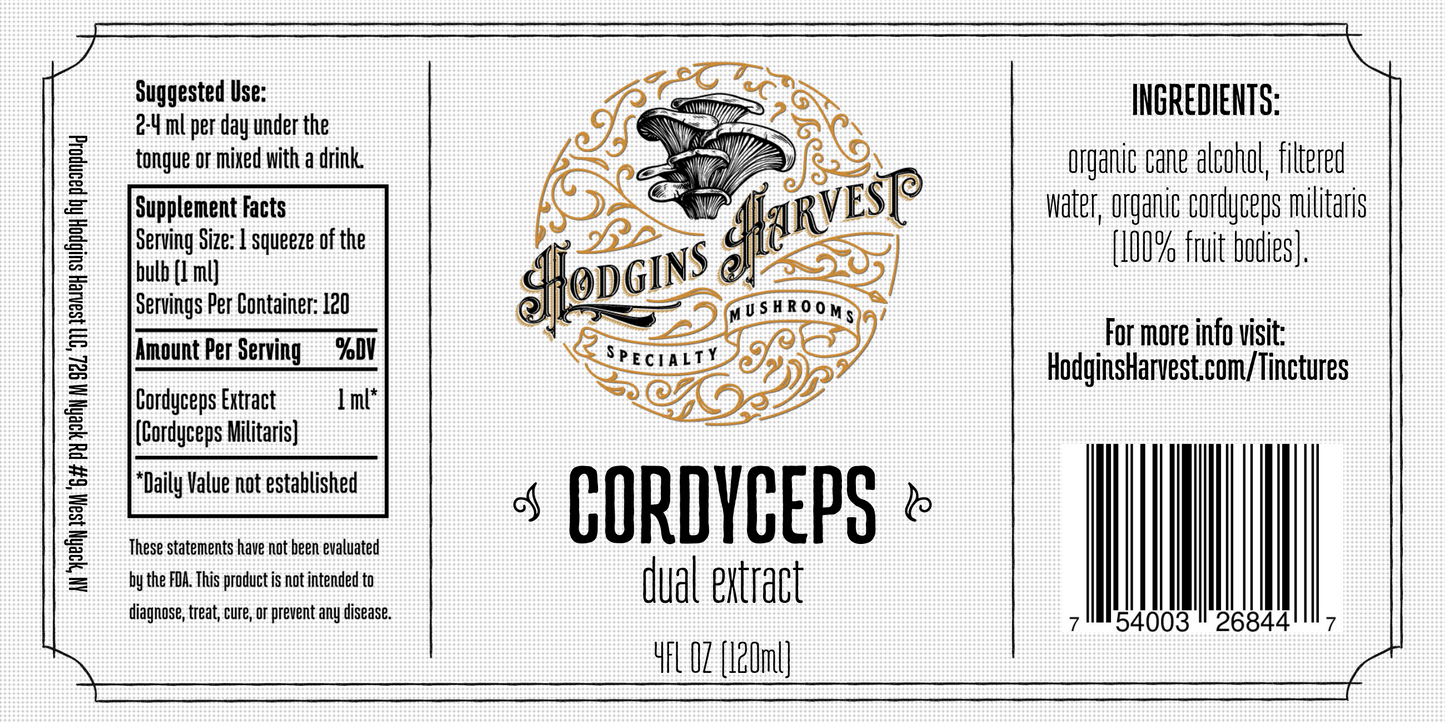 
                  
                     Cordyceps tincture 2-4 oz.
                  
                